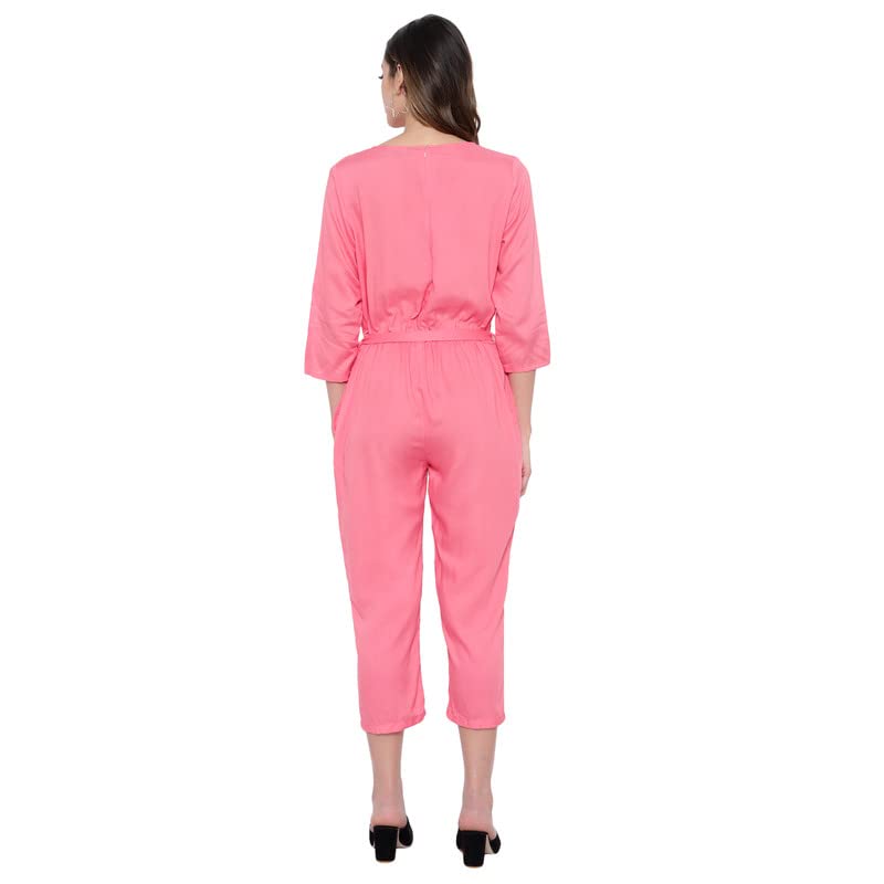 Image of Women's Knee Length Full sleeves jumpsuit (multicolor)