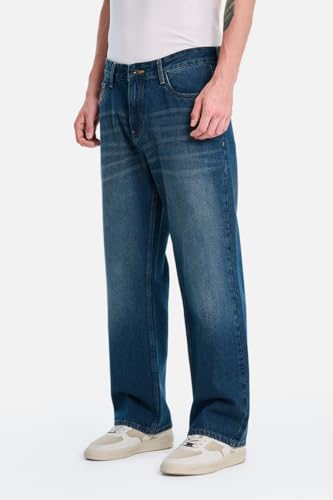 Image of SNITCH Men Jeans Casual Wear | Straight Fit Full Length Button & Zip Closure | 100% Cotton Denim Fabric Durable & Breathable for Streetwear & Daily Outings