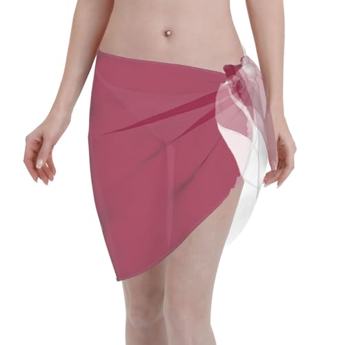SXZVVBN Qatar flag Women Short Sarongs Beach Wrap Chiffon Swimsuit Cover Up and Sheer Bikini Tie Skirts