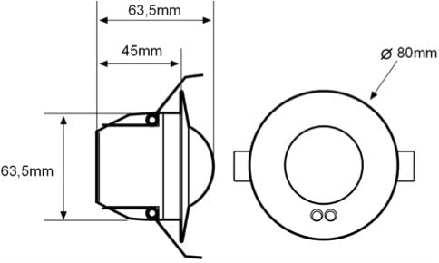 Detector de movimiento 360ºDinuy DM TEC 008Empotrable