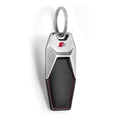 Audi 3181900700 S-Line Keyring Metal Leather Pendant Cover