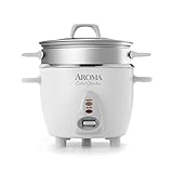 Aroma Housewares 14-Cup (Cooked) / 3Qt. Select Stainless Pot-Style Rice Cooker, & Food Steamer, One-Touch Operation, Automatic Keep Warm Mode, White (ARC-757-1SG)