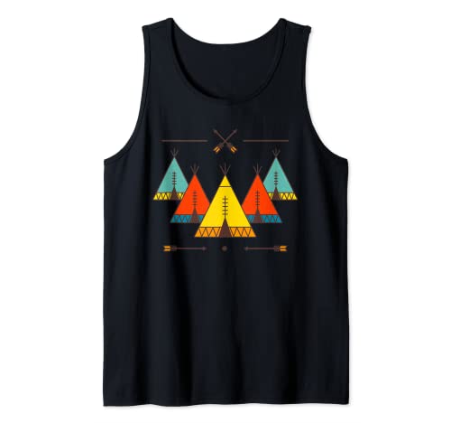 Southwest Teepee Native Boho Vintage Tank Top