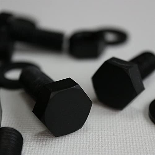 20x Viti a Testa Esagonale Nylon Nero, M10 x 25mm