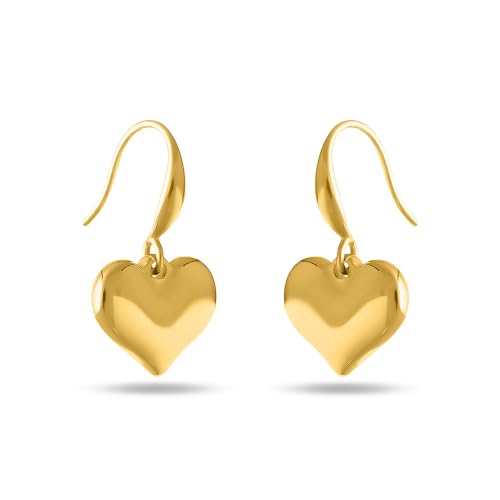 Image of PALMONAS Dangling Heart Earrings For Women - Gift for Girls & Women | Waterproof & Anti-Tarnish Earrings