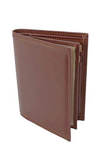 Petit portefeuille en cuir sauvage marron Katana, maroquinerie de qualité