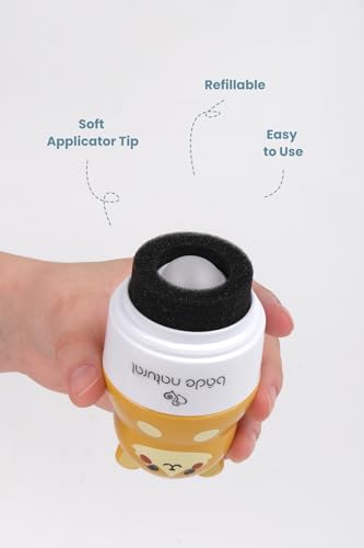 Image of Bade Natural Refillable Cat-Shaped Sunscreen Applicator for Kids - 3.7 fl oz (110 ml) Roll-On Bottle - Empty, Reusable Dispenser for SPF Lotion - Soft Applicator Tip, Travel-Friendly
