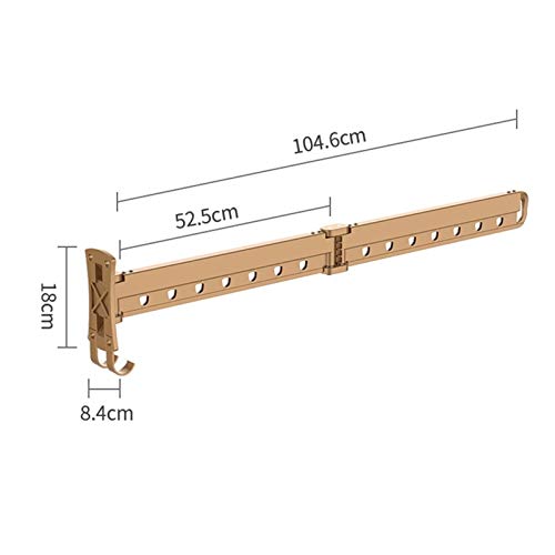 Étendoir à linge mural rétractable et pliable, étirable pour balcons étroits - 3