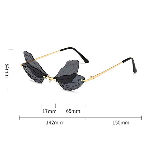 ENTHYI Dragonfly Wing Shape Sunglasses for Women/Men Frameless Irregular Glasses Shades Party Sun Glasses3