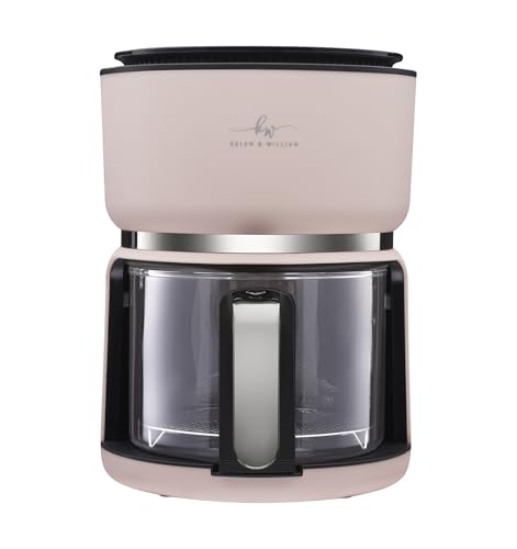 Kelen & Willian Clear Glass Air Fryer - 3L - 1200W | Smart and Compact Countertop Borosilicate Glass Air Fryer | In 5 Colours | Air Fry, Roast, Bake, Re-Heat | No Teflon Coating | Mallow Pink