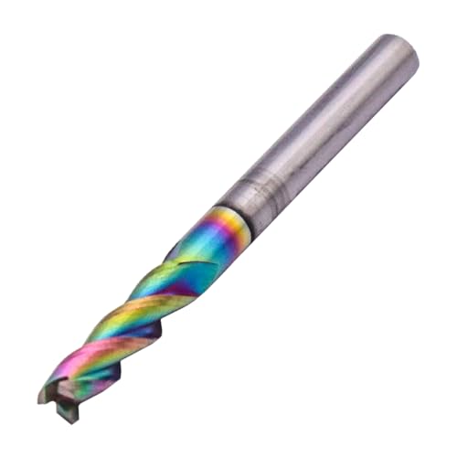 Image of 5Pcs 1 /8 inch 3 Flute Solid Carbide Square End Mills for Aluminum, DLC Coated | 37 Helix, 1 /8 inch Cutting Dia, 1 /8 inch Shank Dia, 1 /2 inch Length of Cut, 1-1 /2 inch Overall Length for Milling Aluminum and Copper