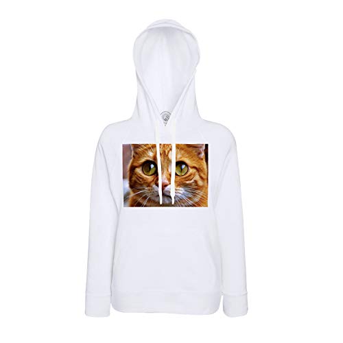 Sweat à capuche chat botté roux mignon aux grands yeux pour hiver