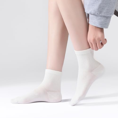 Women's Casual Thin Crew Socks (5-Pairs) - 95% Cotton Comfort Non-Binding Fit Everyday, Above Ankle Socks for Women4