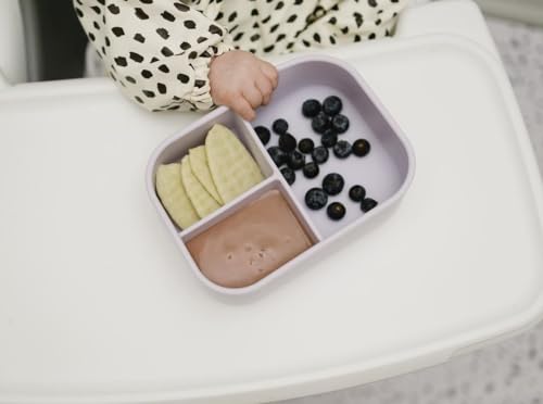 Image of Kids Bento Box - 3 Compartments, Leakproof Lunch Box, BPA-Free Snack Container, Divided Lunch Box for Toddlers & Kids, Dishwasher Safe, Easy to Clean (Lilac)
