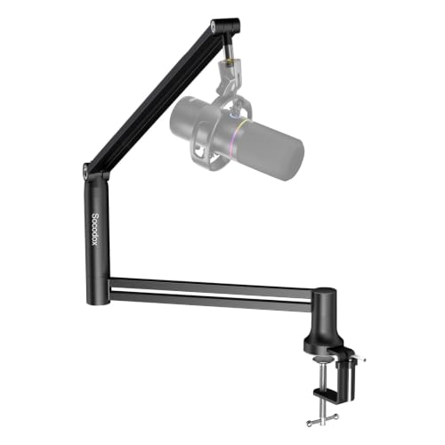 socodox Bras de Microphone, Bras de Micro à Profil Bas de Première Qualité pour Streaming, Recording, Entièrement Ajustable 360° Rotatif 90° Pliable pour...