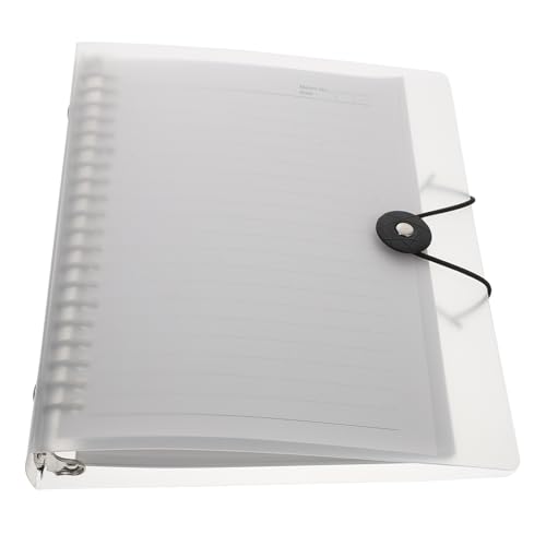 Alipis Cuaderno de Sueltas con Tapa Metálica Translúcida Grueso Rayado Cuaderno de Escritura para Estudiantes Libreta Desmontable para Oficina y Estudio