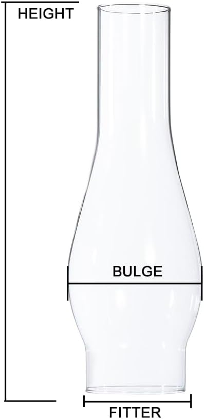 Miniatura 3 de B&P Lamp Chimenea de lámpara de cristal transparente de 2 58 pulgadas por 7 12 pulgadas para globos de estilo vintage y antiguo
