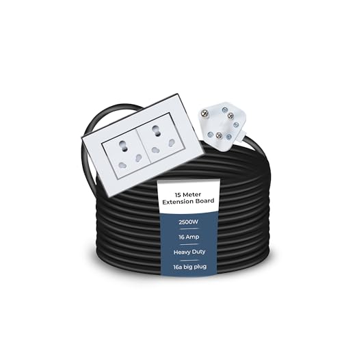 Image of Extension Board Heavy Duty Multi Socket 15A /16A /20A (2500 Watts 16A Big Plug and Two 16A Socket, 15 Meter)