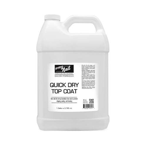 PRONAIL - Quick Dry Nail Polish Top Coat 128 Oz - Professional Strength, Long Lasting, Manicure and Pedicure - Fast Dry, High Gloss Shine and Chip Resistant - Bulk Refill Gallon