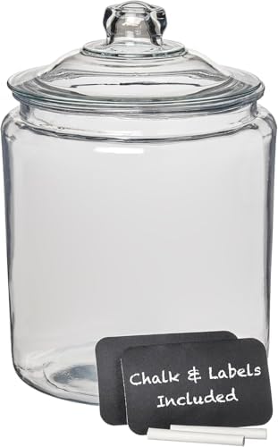 Anchor Hocking Heritage Hill Glass Jar with Lid, 2 Gallon Capacit...