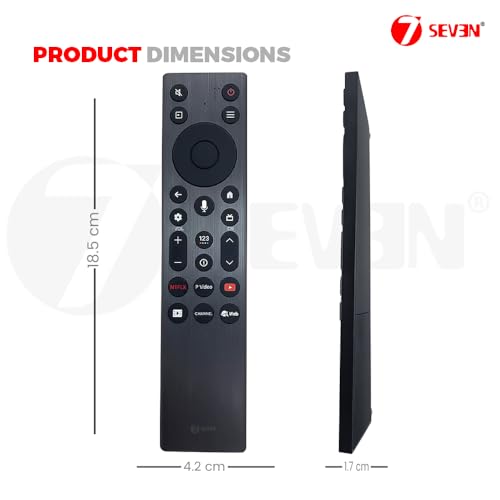 Image of 7SEVEN Compatible with TCL Google Smart Android 4K Tv Remote Control Model RC813A FMB1 Suitable for S, Q, QM Series 55S446, 65Q650G, 98QM850G with Voice Command - Pairing Must!