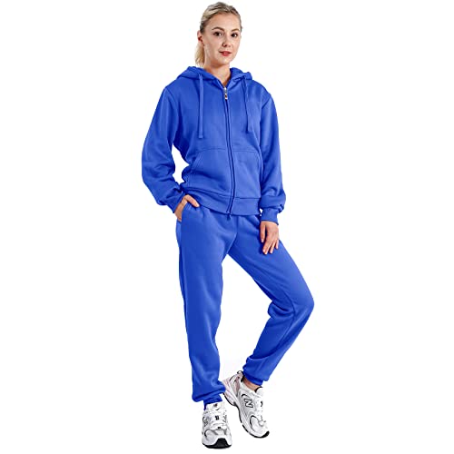 Image of Velour Tracksuit Womens 2 Pieces Joggers Outfits Jogging Sweatsuits Set Soft Sports Sweat Suits Pants
