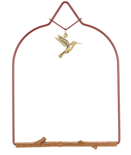 Pop's Birding Hummingbird Swing,USA Made Original Charm Humming Bird Swing for Outdoors - Perfect Bird Perch for Small Wild Birds Backyard Birding - 100% Made in USA, Hook Included