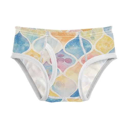 KLL Mermaid Scales Watercolor Fish Baby Boys Pure Cotton Nighttime Underwear Breathable Children Undies