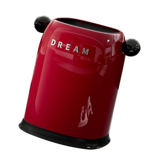 Caneca de basura plástica roja sin tapa grande