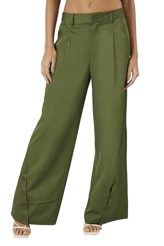 Forever 21 womens Button-hem Wide-leg Pants2