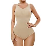 AMRIY Shapewear Bodysuit for Women Tummy Control Seamless Bodysuit Full Body Shaper for Women Waist Trainer Beige,X-L