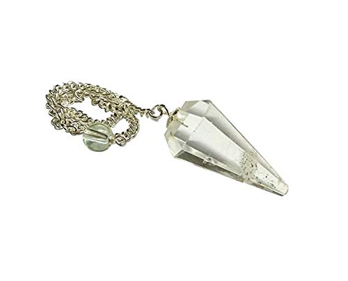 CLEAR QUARTZ 6 FACETED PENDULUM DOWSER