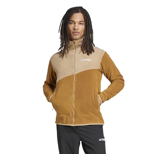 adidas Men's Terrex Multi Full-Zip Fleece Hiking Jacket, Bronze