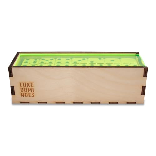 Deluxe Modern Domino Set Doble Seis en caja de madera miniatura 3