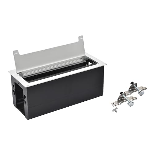 Bloc Incara Top Access Legrand à encastrer 130x295 mm aluminium pour connectique de bureau