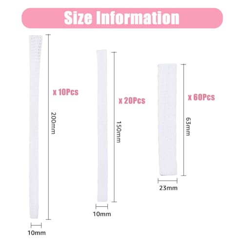 SUPERFINDINGS 90Pcs 3 Sizes PE Makeup Brushes Pen Guard Protector Set Reusable Expandable Mesh Cover Brushes Stretch White Saver Net(No Brushes) - Image 2