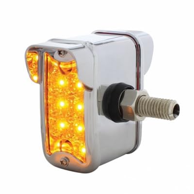 10 LED Dual Function Reflector Light, Chrome Plated Metal, Amber & Red, 12V DC