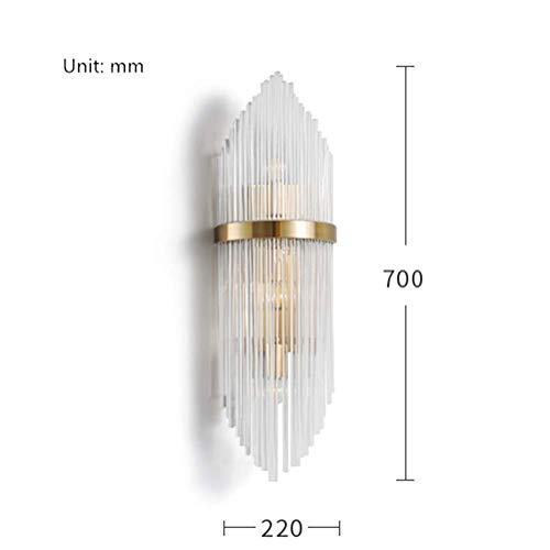 Wall Light Indoor Modern Light Luxury Wall Sconce Three Heads E14 Socket Crystal Glass Rod Lampshade Plating Gold Color Wrought Iron Wall Lamp for Living Room Background Wall Bedroom Bedside Lamp steampunk buy now online