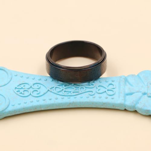 Christian Religious Bible Ring Anxiety & Stress Relief Ring Men's Black Ring Titanium Steel Christian Scripture Rotating Ring Cross Ring for Men Husband Dad Bff Friends Size: 7-134
