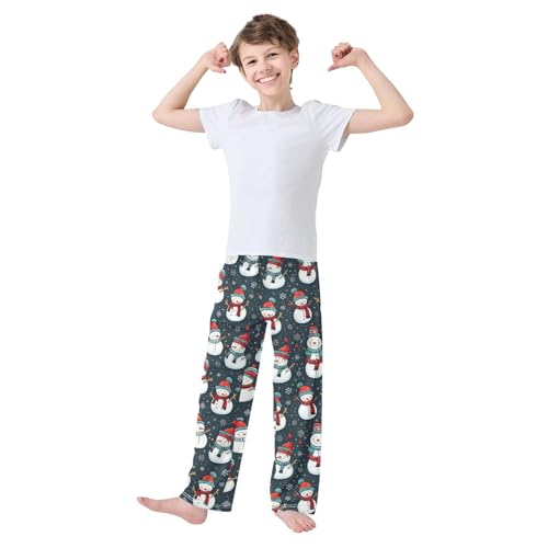 Christmas Cute Snowman Boys Pants for Kids Jogger Pants with Pockets S-XL2