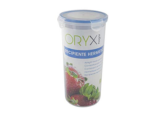 ORYX Recipiente Hermetico Plastico Redondo 1.600 ml. Ø 12 x 24 (Alt.) cm.