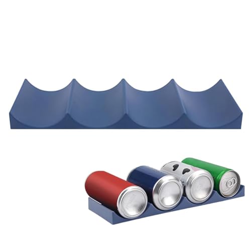 KEQAR Porta Bottiglie da Frigo, 1 Pezzi Organizer, Portabottiglie Universale in Plastica, Ferma Bottiglie per Frigorifero, Ripiani Frigorifero Universali, di Vino, Stile Europeo (Blu Scuro)