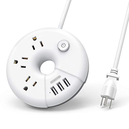 Power Strip with USB, NTONPOWER Travel Power Strip, 3 USB 3 Outlets Desktop