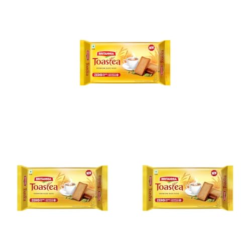 Image of Britannia Toastea Premium Bake Rusk 250g or 250g+50g (Weight May Vary) (Pack of 3)