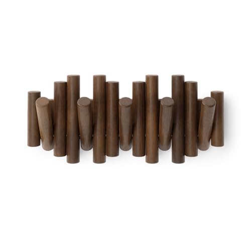 Umbra Picket Rail Hook Coat Rack, Aged Walnut, 2" Height Amazon price