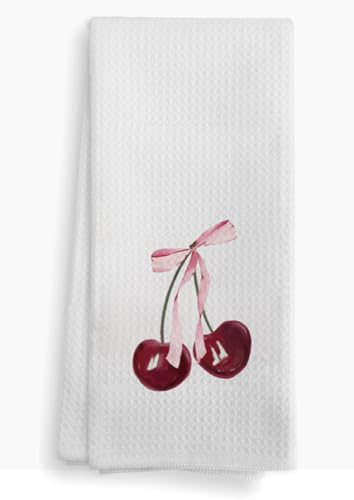 Bnwepo Coquette Preppy Pink-Bow Kitchen Towels...