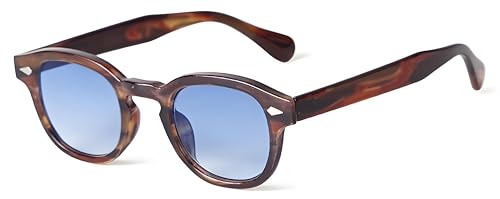 LHSDMOAT Occhiali da sole sportivi ovali vintage Depp stile anni '70 da uomo donna, occhiali da sole moda UV400 colorati per viaggi di festa alla guida