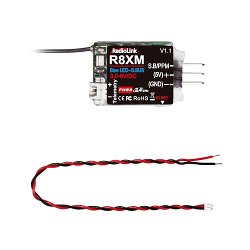 Radiolink R8XM 8 Channels 2.4GHz RC Receiver SBUS/PPM Voltage Telemetry Long Range Control RX for...