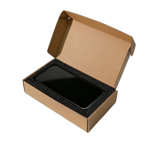 Boxlium Cell Phone Shipping Box with Protection Foam - Cardboard Mailing Box for Smartphones, Secure Phone Packaging Box for Shipping & Gifting