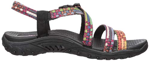 Skechers Women's Reggae-Sew Me-Boho Woven Strappy Slingback Sandal, Black Multi, 8 #TOP5